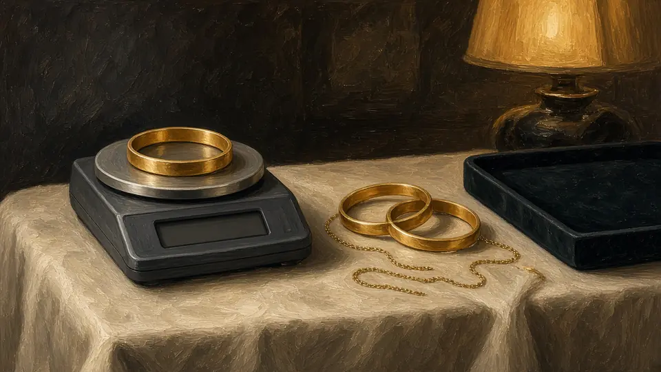 Minora Jewels gold price Singapore - gold bangles on a jewellery scale